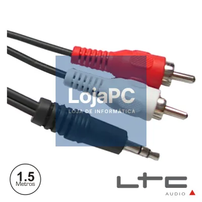 CABO JACK 3.5MM MACHO ST / 2-RCA MACHO 1.5M LTC
