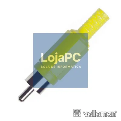 FICHA RCA MACHO AMARELA PVC C/ PROTEÇÃO DE CABO