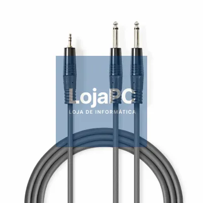 Cabo Jack 3.5mm Macho St / 2x Jack 6.35mm Macho Mn 1.5m