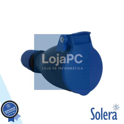 Ficha Schuko Fêmea 16a/250v IP54 Preta SOLERA