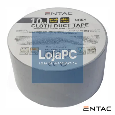 Fita Adesiva de Tela Profissional 50mm x 10m Cinzenta ENTAC