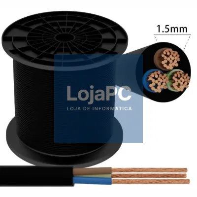 Cabo Alimentação Elétrico 3x1.5mm² Preto
