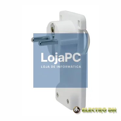Ficha Schuko Macho C/ Terra Anel Extração 220V Branco Edh