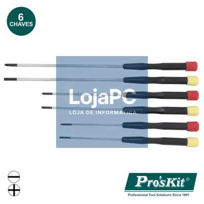 CONJUNTO DE 6 CHAVES PRECISÃO FENDAS E PHILIPS PROSKIT