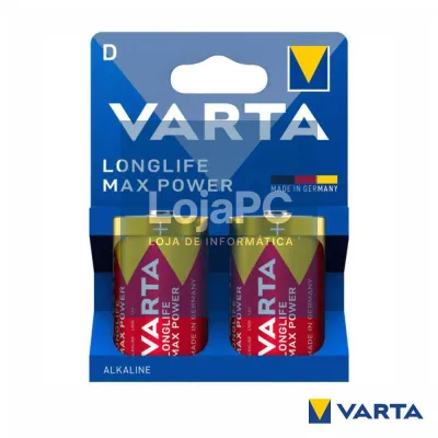 Pilha Alcalina LR20/D 1.5v 2x  Longlife Max Power VARTA