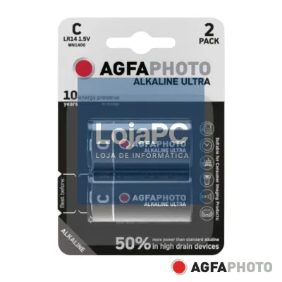 Pilha Alcalina LR14/C 1.5V 2x Blister ULTRA AGFAPHOTO