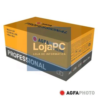 Pilha Alcalina AA 1.5V 40x Industrial AGFAPHOTO