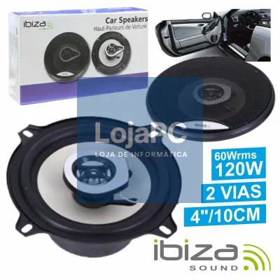 CONJUNTO 2 COLUNAS AUTO 2 VIAS 120W 4" IBIZA