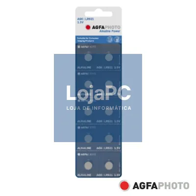 Pilha Botão Alcalina AG6 1.5V 10x Blister AGFAPHOTO