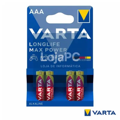 Pilha Alcalina LR03/AAA 1.5V 4x Longlife Max Power VARTA