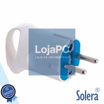 Ficha Schuko Macho 2P+Terra 16A 250V Branco SOLERA
