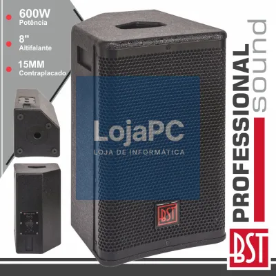 COLUNA PASSIVA PRO 8" 600W 15MM MDF BST