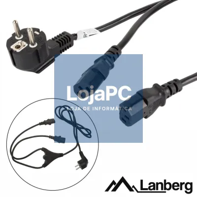 Cabo Alimentação p/ 2x IEC C13 Fêmea 2m LANBERG