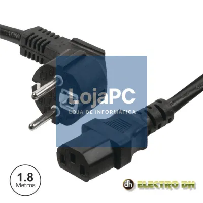 CABO ALIMENTAÇÃO SCHUKO MACHO 3P / IEC C13 FÊMEA 1.8M PRETO