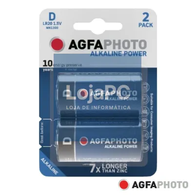 Pilha Alcalina LR20/d 1.5V 2x Blister POWER AGFAPHOTO