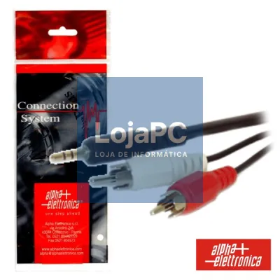 CABO JACK 3.5MM MACHO ST / 2-RCA MACHO 1.5M POLYBAG