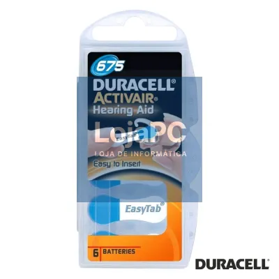 Pilha Botão DA675 Hearing Aid 6x Blister DURACELL
