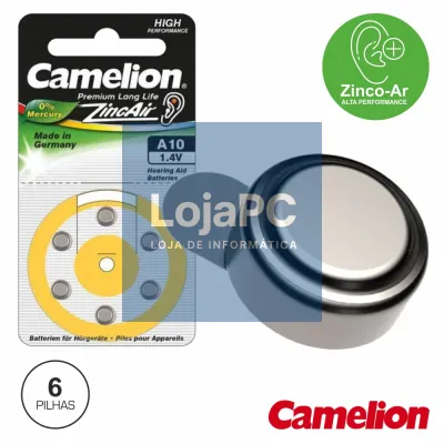 PILHA BOTÃO PR70 / A10 1.4V 90MA 6X BLISTER CAMELION