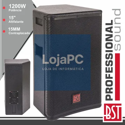 COLUNA PASSIVA PRO 15" 1200W 15MM MDF BST