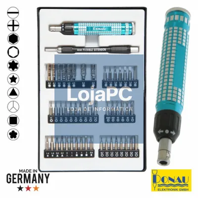 CONJUNTO DE CHAVE ROQUETE C/ 49 BITS E EXTENSOR DONAU