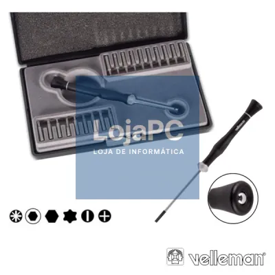 CONJUNTO DE 19 PONTAS P/ ELECTRÓNICA C/ CHAVE VELLEMAN