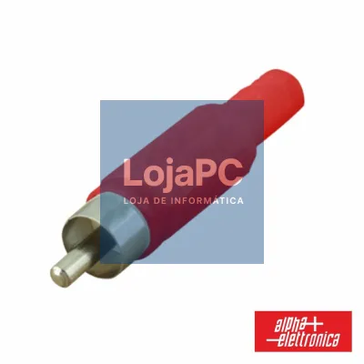 FICHA RCA MACHO VERMELHA PVC C/ PROTEÇÃO DE CABO