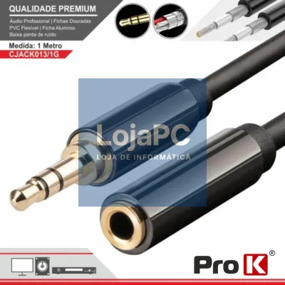 CABO JACK 3.5MM MACHO / JACK 3.5MM FEMEA 1M ST PROK