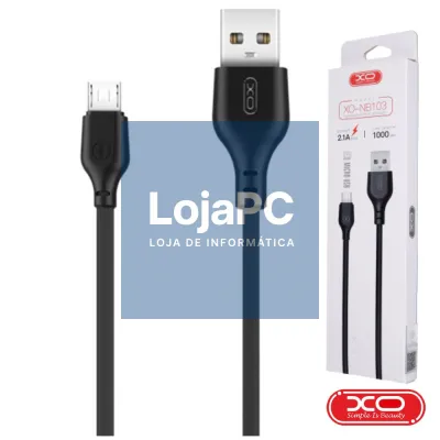 Cabo USB-A 2.0 Macho / Micro USB-B 2.1A 1M Preto XO