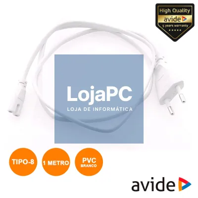CABO ALIMENTAÇÃO AC PLANO / TIPO 8 IEC C7 1M AVIDE