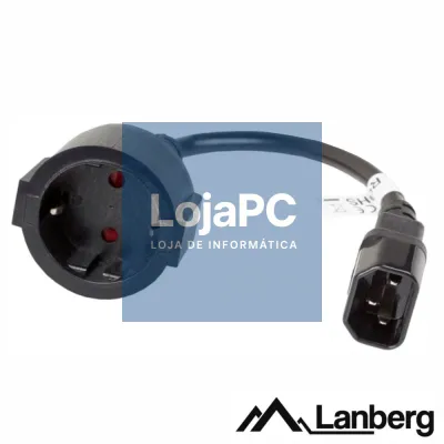 Cabo Alimentação IEC / Schuko Fêmea 20cm LANBERG