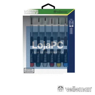 CONJUNTO DE 6 CHAVES 4 FENDAS + 2 PHILIPS VELLEMAN