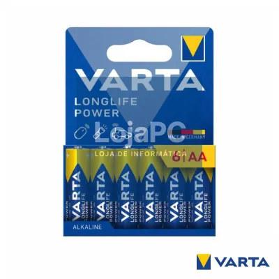 Pilha Alcalina LR6/AA 1.5V 6x Longlife Power VARTA