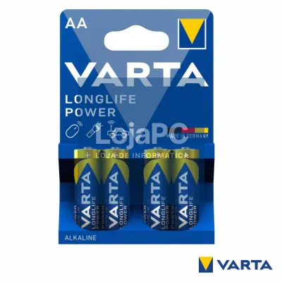 Pilha Alcalina AA 1.5V 4x Longlife Power VARTA