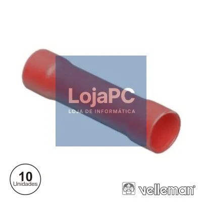 CONECTOR ISOLADO FÊMEA REDONDO VERMELHO 10X VELLEMAN