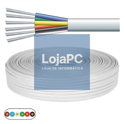 CABO TELEFONE 6 CONDUTORES 6x0.36MM BRANCO 100MT