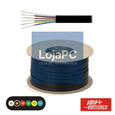 CABO TELEFONE 6 CONDUTORES 6x0.14MM DIM 6.9X2.55 PRETO