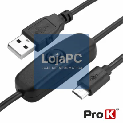 CABO USB-A 2.0 MACHO / MICRO USB-B MACHO C/ INTERRUPTOR 1.5M