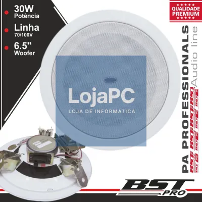 COLUNA DE TECTO PA 100V 6.5" 30Wmáx BRANCA
