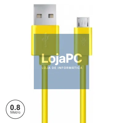 CABO USB-A 2.0 MACHO / MICRO USB-B MACHO 0.8M AMARELO