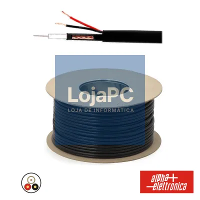 CABO COAXIAL 75 Ohm RG59 2X0.5MM² C/ ALIMENTAÇÃO