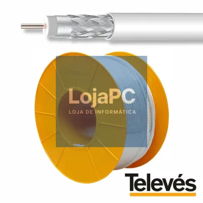 Cabo Coaxial 75 Ohm Ø6.7mm Branco  TELEVÉS