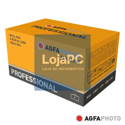 Pilha Alcalina AAA 1.5V 40x Industrial AGFAPHOTO