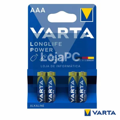 Pilha Alcalina AAA 1.5V 4x Longlife Power VARTA