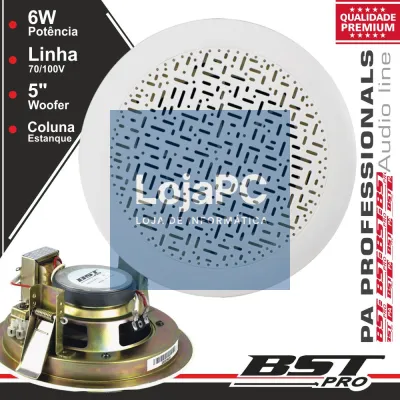 COLUNA DE TECTO PA 100V 5" 6Wmáx ESTANQUE BRANCA