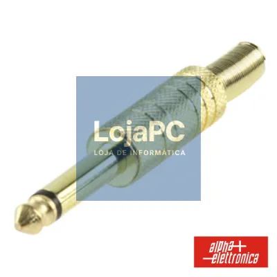 FICHA JACK 6.35MM MACHO C/ PROTEÇÃO MOLA DOURADO MN