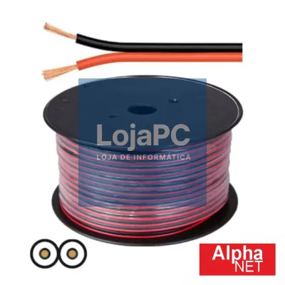 Cabo Coluna 2x0.75mm Cobre Puro Preto/Vermelho ALPHANET
