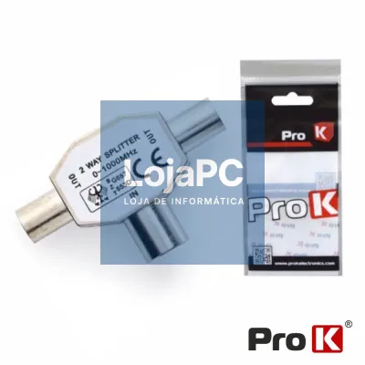Ficha Coaxial Splitter Tripla 1 Fêmea / 2 Machos PROK