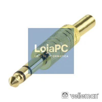FICHA JACK 6.35MM MACHO C/ PROTEÇÃO MOLA DOURADO ST