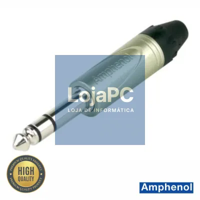 Ficha Jack 6.35mm Macho Stereo Niquelada AMPHENOL