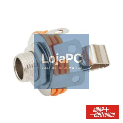 FICHA JACK 6.35MM FÊMEA MN P/ CHASSIS C/ INTERRUPTOR